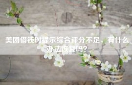 美团借钱时提示综合评分不足，有什么办法恢复吗？