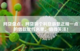 网贷盘点，网贷哪个利息最低正规一点的借款软件名单，值得关注！