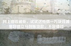 网上借钱被拒，试试这些借一万块钱哪里好借立马到账贷款，不容错过