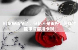 网贷申请多了，征信不是很好，怎样才能申请信用卡啊！