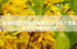 急用钱贷款可靠吗有哪些?分享几个急用钱贷款可靠吗平台