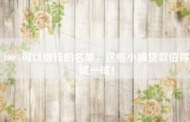 100%可以借钱的名单，这些小额贷款值得试一试！