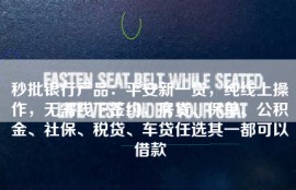 秒批银行产品：平安新一贷，纯线上操作，无需线下签约，房贷、保单、公积金、社保、税贷、车贷任选其一都可以借款