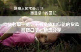 网贷名单一览，不看负债和征信的贷款网贷口子，精选分享