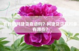 农行的网捷贷靠谱吗？网捷贷贷款对象有哪些？