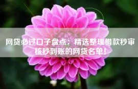 网贷必过口子盘点：精选整理借款秒审核秒到账的网贷名单！
