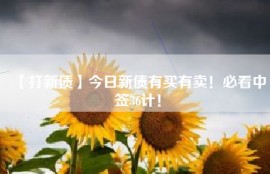 【打新债】今日新债有买有卖！必看中签36计！