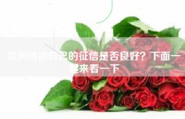 如何辨别自己的征信是否良好？下面一起来看一下