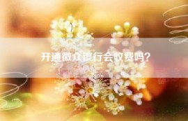 开通微众银行会收费吗？