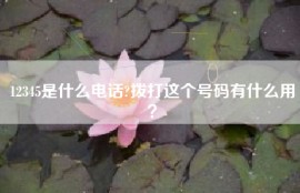 12345是什么电话?拨打这个号码有什么用？