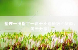整理一份借个一两千不看征信的贷款，简云分享！