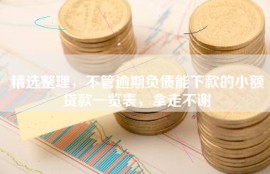 精选整理，不管逾期负债能下款的小额贷款一览表，拿走不谢