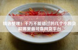 精选整理！千万不能错过的几个小额贷款哪里最可靠网贷平台