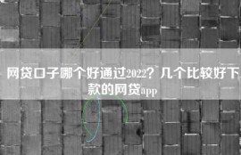 网贷口子哪个好通过2022？几个比较好下款的网贷app