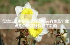 征信烂了审核必过的贷款app有哪些？盘点几个借款软件好下款的