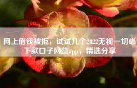 网上借钱被拒，试试几个2022无视一切必下款口子网贷app，精选分享