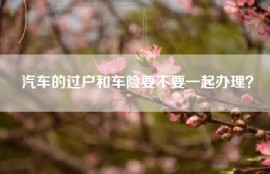 汽车的过户和车险要不要一起办理？