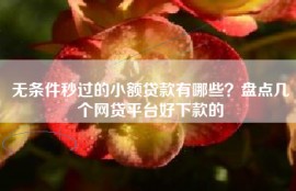 无条件秒过的小额贷款有哪些？盘点几个网贷平台好下款的