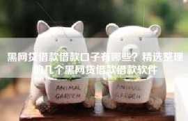 黑网贷借款借款口子有哪些？精选整理的几个黑网贷借款借款软件