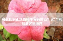 利息低的正规借钱平台有哪些？这5个利息低容易通过