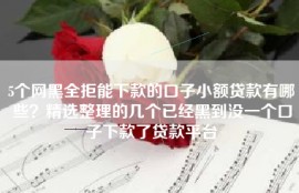 5个网黑全拒能下款的口子小额贷款有哪些？精选整理的几个已经黑到没一个口子下款了贷款平台