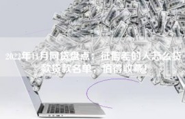 2022年11月网贷盘点：征信差的人怎么贷款贷款名单，值得收藏！