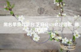 黑名单贷款平台,芝麻分620必过借款_借贷信贷