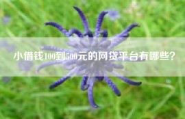 小借钱100到500元的网贷平台有哪些？