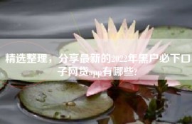 精选整理，分享最新的2022年黑户必下口子网贷app有哪些?
