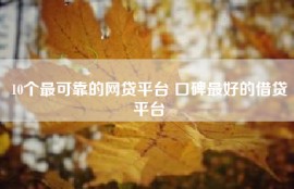 10个最可靠的网贷平台 口碑最好的借贷平台