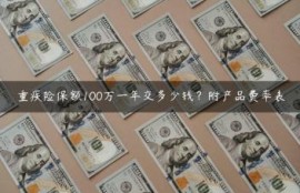 重疾险保额100万一年交多少钱？附产品费率表