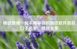 精选整理一份不用审核的借钱软件借款口子名单，精选分享