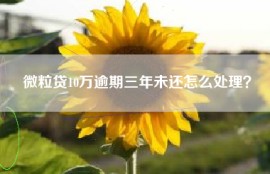 微粒贷10万逾期三年未还怎么处理？