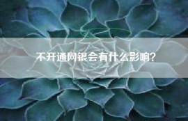 不开通网银会有什么影响？