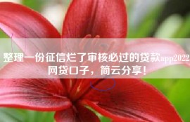 整理一份征信烂了审核必过的贷款app2022网贷口子，简云分享！