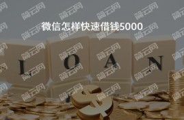 2022微信秒借5000的口子有哪些？,这几个都是一分钟到账微信借款5000的平台