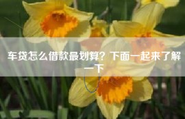 车贷怎么借款最划算？下面一起来了解一下