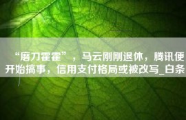 “磨刀霍霍”，马云刚刚退休，腾讯便开始搞事，信用支付格局或被改写_白条