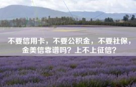 不要信用卡，不要公积金，不要社保，金美信靠谱吗？上不上征信？