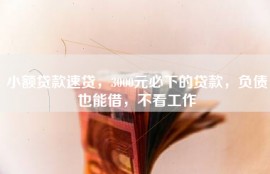 小额贷款速贷，3000元必下的贷款，负债也能借，不看工作