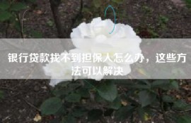 银行贷款找不到担保人怎么办，这些方法可以解决