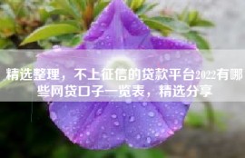 精选整理，不上征信的贷款平台2022有哪些网贷口子一览表，精选分享