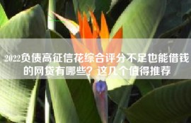 2022负债高征信花综合评分不足也能借钱的网贷有哪些？这几个值得推荐