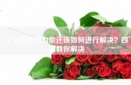 平安普惠无力偿还该如何进行解决？四招教你解决