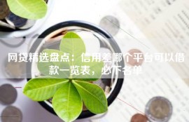 网贷精选盘点：信用差哪个平台可以借款一览表，必下名单