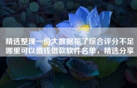 精选整理一份大数据花了综合评分不足哪里可以借钱借款软件名单，精选分享