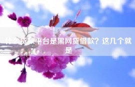 什么贷款平台是黑网贷借款？这几个就是