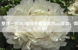 整理一份2022借钱不看征信的app贷款，简云分享！