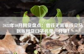 2022年10月网贷盘点：借钱无需审核立马到账网贷口子名单，分享！