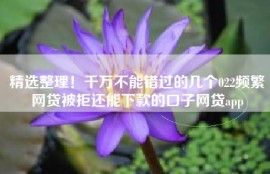 精选整理！千万不能错过的几个022频繁网贷被拒还能下款的口子网贷app